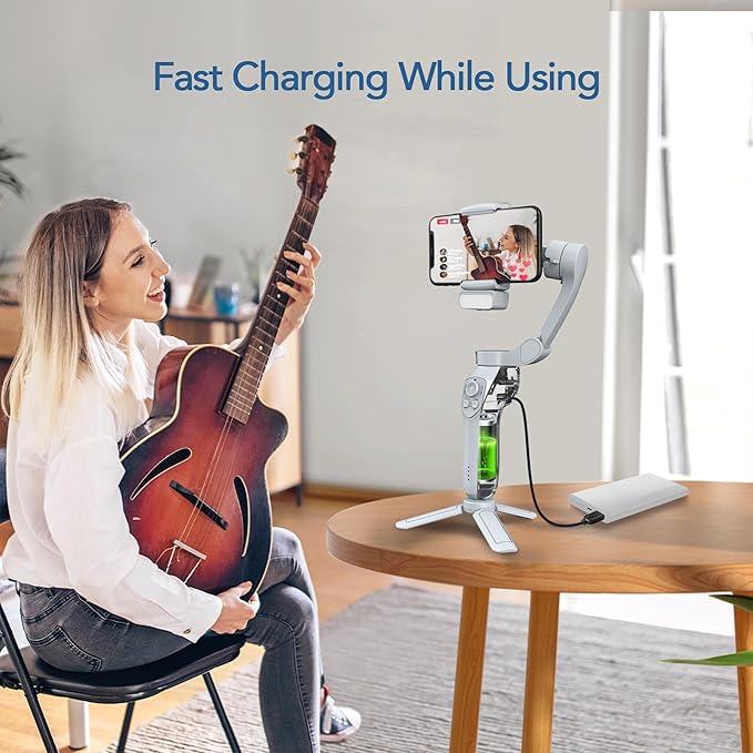 3-Axis Phone Gimbal with Adjustable Fill Light， Stabilizer for Smartphone, Phone Stabilizer for Video Recording, Gimbal for Android &iPhone，TikTok YouTube Vloging kit-JCROBOT iSleeky L7C Plus