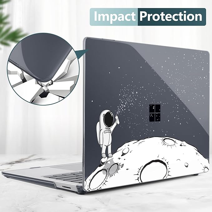 DONGKE Case for Microsoft Surface Laptop (2024), Windows 11 Copilot+ PC, 13.8 Inch Touchscreen Display, Protective Plastic Hard Shell Case with Keyboard Cover & Screen Protector - Astronaut