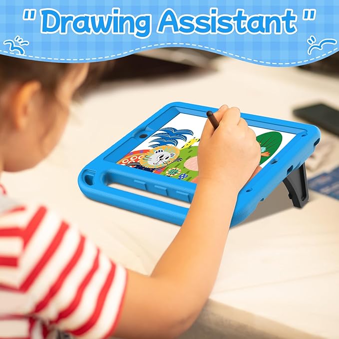 BMOUO Kids Case for iPad 6th/5th Generation (iPad 9.7-inch, 2017/2018), iPad 9.7/Air 2 Cas e with Screen Protector, Shockproof Handle Stand iPad 6th 5th Generation Case for Kids, Blue