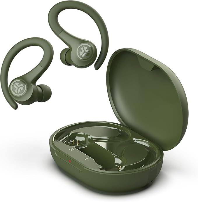 JLab Go Sport+ Wireless Workout Earbuds Featuring C3 Clear Calling, Secure Earhook Sport Design, 35+ Hour Bluetooth Playtime, 3 EQ Sound Settings, and IP55 Sweat Resistance (Green)