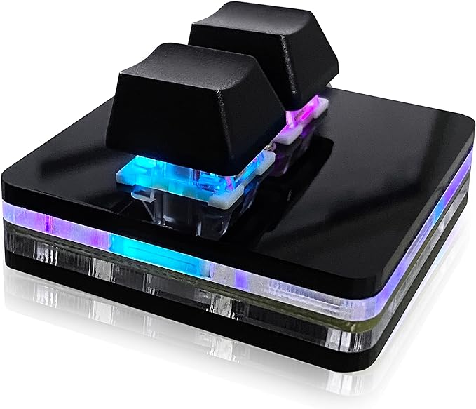 BTXETUEL NONO OSU keypad 2-Key Red axis Gaming USB Keyboard,Hotswap Mechanical Keyboard,Mini Mechanica RGB keypad for macros and Rhythm Games.