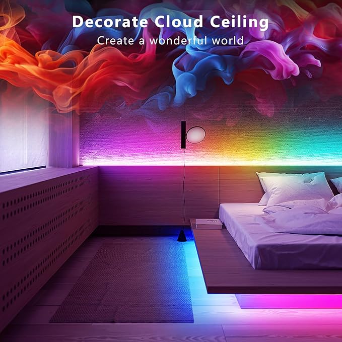 DAYBETTER Smart IC LED Strip Lights, BGRIC LED Lights for Bedroom 32.8 FT, DIY Multiple Colors on One Line, App Control Color Changing Strip Lighting Music Sync Home Decor(1 Roll)