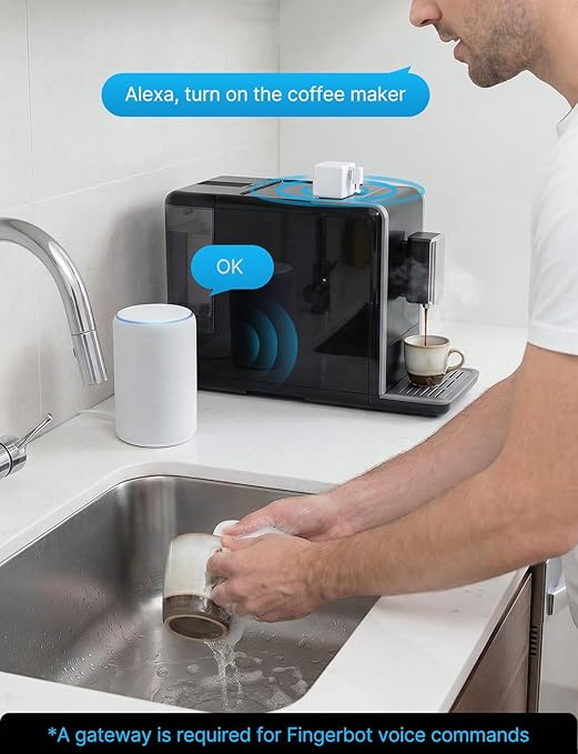 Add MOES FingerBot Tuya Bluetooth Hub Link FingerBot to Wi-Fi (Support 2.4GHz) Compatible with Alexa, Google Home, IFTTT and Timmer Control. One Gateway Can Connect Multiple FingerBots