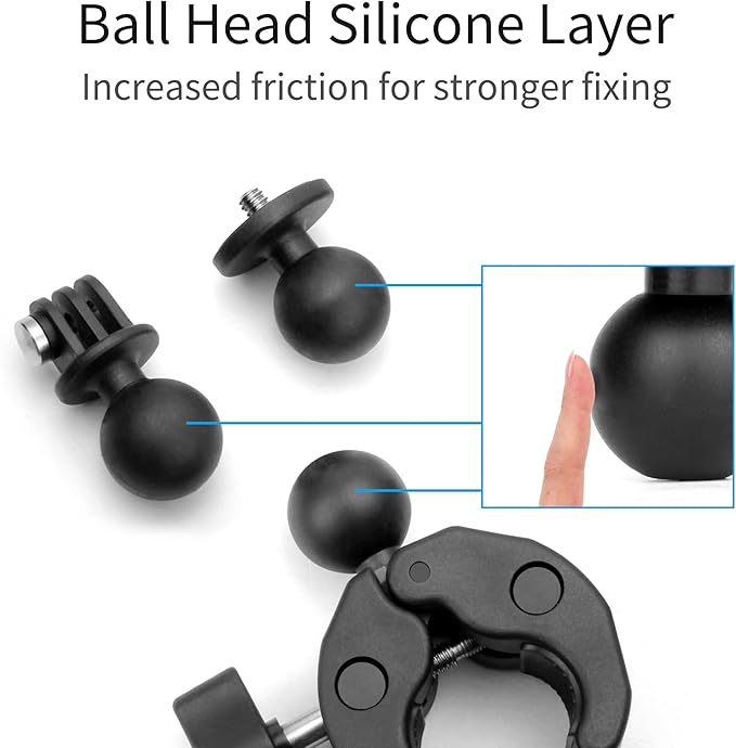 SOONSUN Super Clamp Mount with Dual 360° Ball Heads & Phone Holder, Heavy-Duty Camera Clamp Mount for GoPro Hero 13 12 11 10 9, Insta360, DJI Osmo, DSLR, Smartphones & Action Cameras