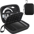 Lacdo Hard Drive Carrying Case for Seagate Portable External Hard Drive, Toshiba Canvio Basics/Flex WD Elements/My Passport External hard Drive HDD Case 1TB 2TB 4TB 5TB 6TB Shockproof Travel Bag,Black