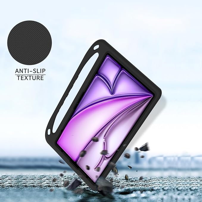 ATOOZ Kids Case for iPad air 13 inch 2024 2025 2026 (M2 M3 M4) / iPad Pro 13 inch (M4 M5), Cover with Shockproof Handle Stand for iPad Pro 13 7th /8th Gen 13" Tablet (Black)