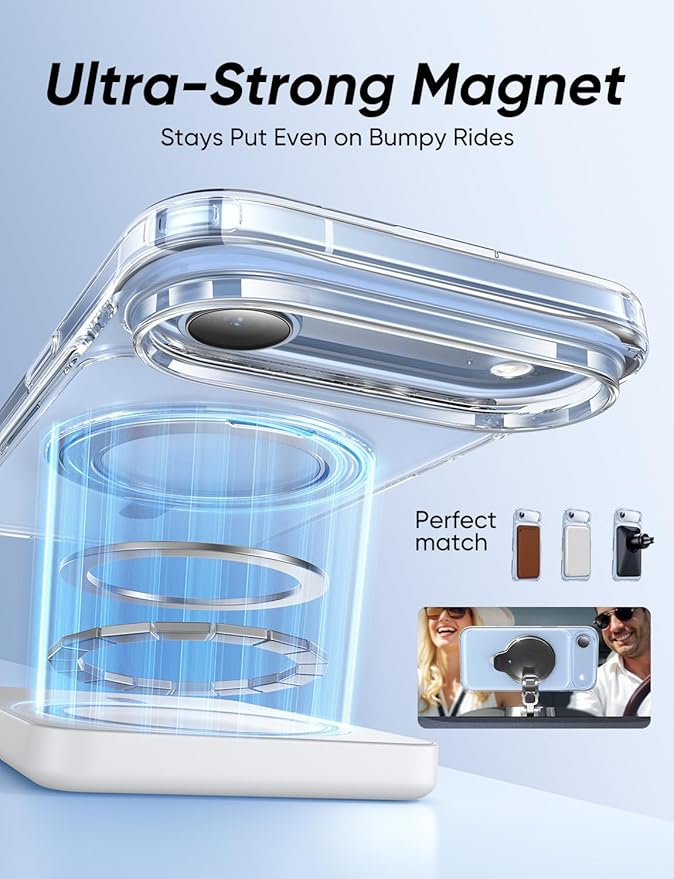 MAGIC JOHN for iPhone 17 Air Case [Camera Control Button] [Compatible with MagSafe] Scratch-Resistant Cover, Military-Grade ShockAirof, Magnetic Phone Case for iPhone 17 Air, Clear