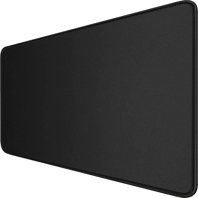 Large Mouse Pad, (31.5X11.8In) Durable Non-Slip Natural Rubber Base Desk Mousepad with Stitched Edges, Waterproof Computer Keyboard Pad Mat for Esports Pros/Gamer/Desktop/Office/Home - Black