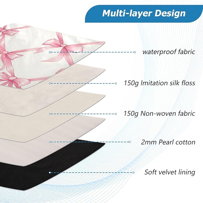 Laptop Case Sleeve, Pink Bow Plaid Pattern Shockproof Protective Computer Carrying Cover, Briefcase Handbags 13-13.3inch Laptop Sleeve Bag