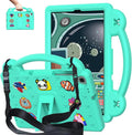 AKABEILA Compatible with Huawei MediaPad T5 10.1/Lenovo Tab M10/Lenovo Tab P10 Tablet Case, Kids Lightweight Shockproof Protective Case with Shoulder Strap & Stand Handle - Mint Green