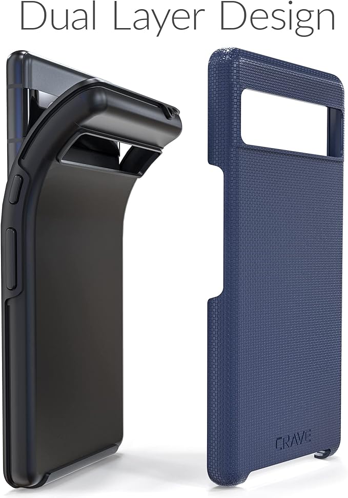 Crave for Google Pixel 7a Case, Shockproof Protection Dual Layer Case for Google Pixel 7a (6.1 inch) - Navy