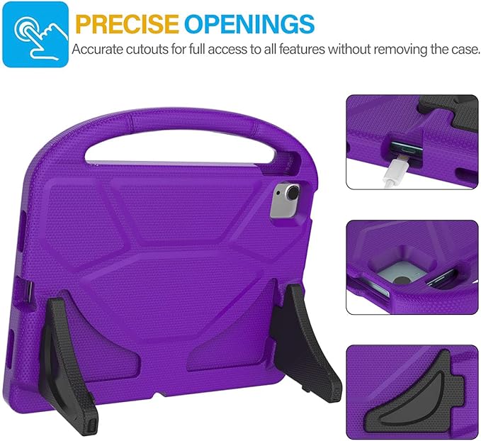 SUPLIK Kids Case for iPad Air 5th/4th Generation (10.9 inch,2022/2020), Built with Screen Protector, iPad Air 5 Kidproof Case with Handle Stand for Apple iPad Air Gen 4/5&Pro 11 Old Version, Purple