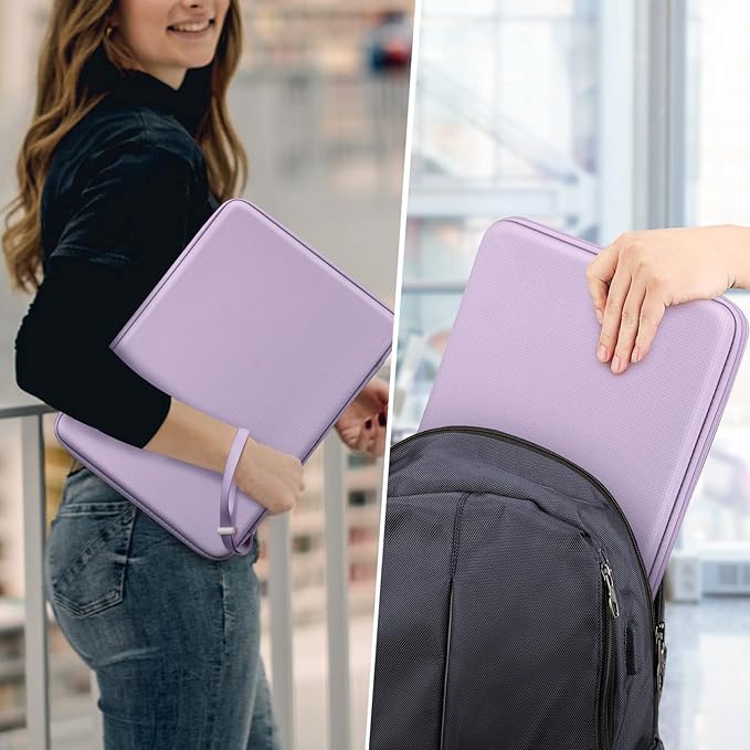 FINPAC 15.6-inch Hard Laptop Sleeve Case Compatible with 15.6 Inch Acer Aspire, Shockproof Computer Carrying Case for HP Dell Razer Samsung Laptop Chromebook, Lilac