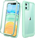 Diaclara Compatible with iPhone 11 Case, Full Body Rugged with Built-in Touch Sensitive Anti-Scratch Screen Protector, Soft TPU Bumper Case Clear Compatible with iPhone 11 6.1" (Pistachio Green)