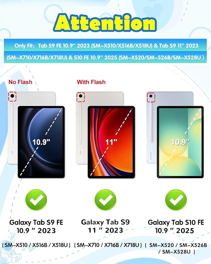 Wazzasoft for Samsung Galaxy Tab S10 FE/S9 FE Case - Tab S9 Case Boys Cute Astronaut Cover Kawaii 3D Spacemen with Rotating Handle Stand + Strap Soft Silicone Cover Funda para Tab S10 Fe 10.9 Inch