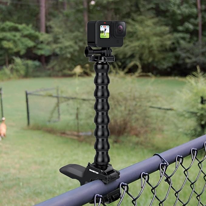 Jaws Flex Clamp Clip Mount Gooseneck Mounts Compatible with GoPro Hero 13 12 11 10 9 8 7 6 5 4 Session 3+ 3 2 1 Max DJI Osmo Akaso Action Cameras