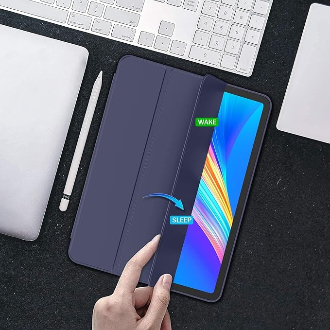 iMieet iPad Pro 13 Inch Case (M5/M4) 2025/2024 with Pencil Holder, Trifold Stand Smart Case with Soft TPU Back, Auto Wake/Sleep (Dark Blue)