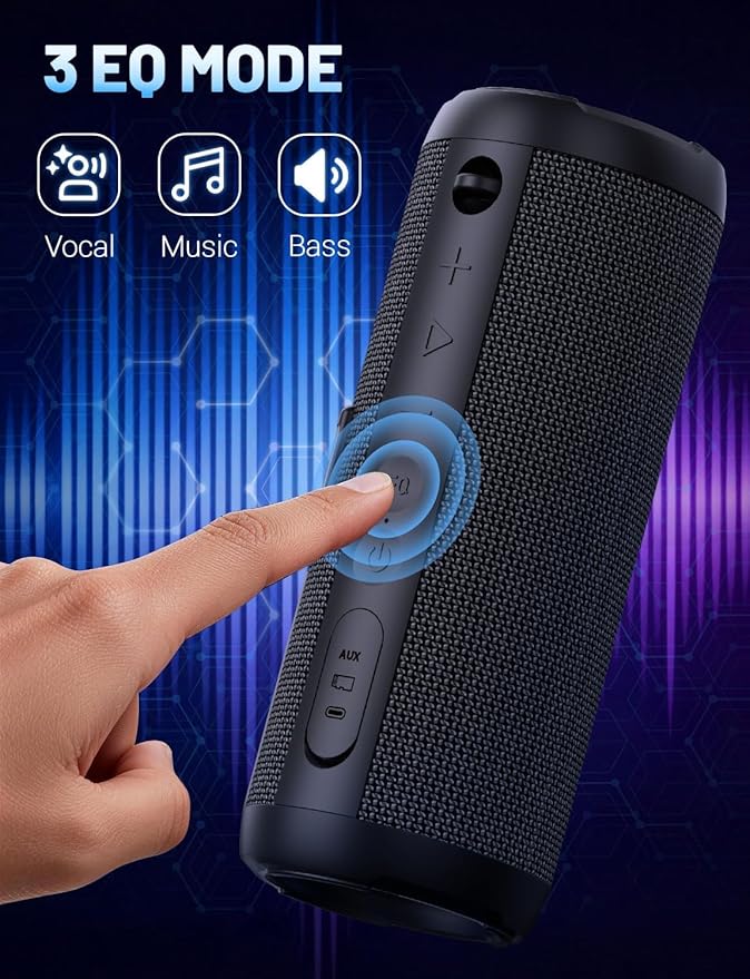 RIENOK Portable Bluetooth Speaker 30W Dual Pairing True Wireless Stereo HD Sound IPX7 Waterproof Outdoor Sport Shower Wireless Speaker Bluetooth 5.3 for Home Party