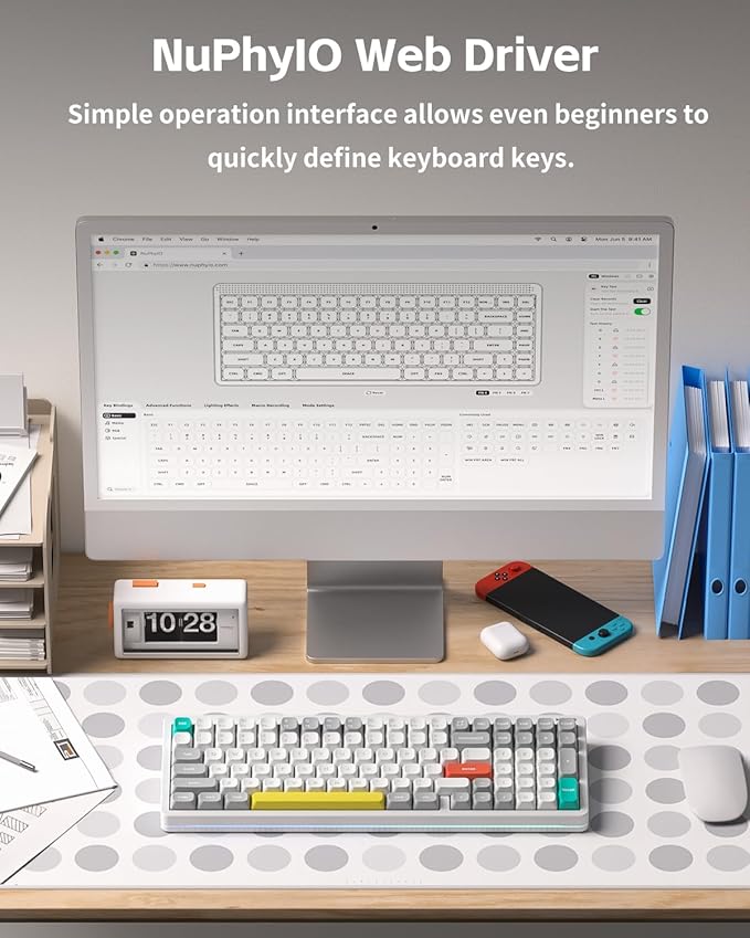nuphy Halo V2 IO Wireless Mechanical Keyboard with PBT Keycaps,Hot Swappable Custom Gaming Keyboard,Aluminum Alloy Frame,RGB Backlit,Gasket Structure,BT5.0/USB-C/2.4GHz Low Latency Office Keyboards