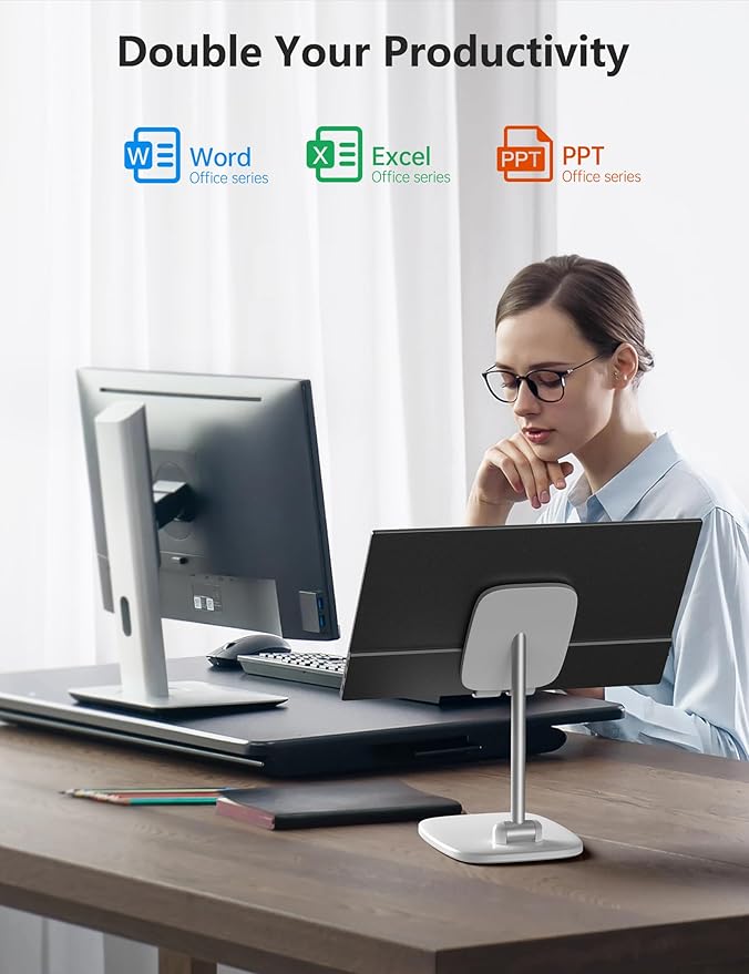 Anyuse 17.3" Portable Monitor, 1080P FHD, 144Hz, IPS HDR Screen, Travel Monitor for PC Mac Phone Xbox PS5 Switch Laptop, Smart Cover & Speakers