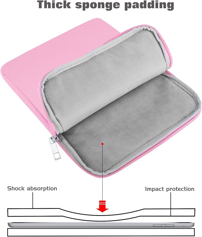 MoKo 9-11 Inch Tablet Sleeve Bag Carrying Case Fits New 11inch iPad Air M4, iPad A16 2025, iPad Pro 11 M4, Air 5/4/3, iPad 10/9/8th Gen, Tab S8/S9 11", Tablet Carrying Case, Pink