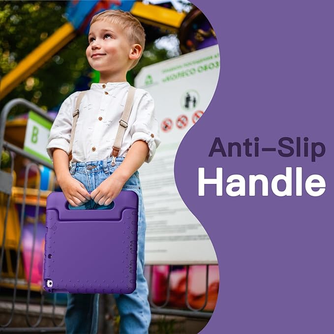 JETech Kids Case for iPad 9.7 Inch (6th/5th Generation, 2018/2017), iPad Air 2/1 9.7 (2nd/1st Gen, 2014/2013) and iPad Pro 9.7 2016, Shockproof Lightweight Tablet Cover with Handle Stand (Purple)