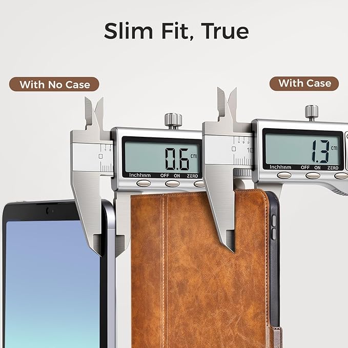 Slim Case for iPad Pro 11 Inch M5/M4 (2025/2024) A3357/A3358/A2836/A2837 with Pencil Holder,Lightweight Cover,Magnetic Closure,Multi Angle Stand,Typing Angle,Auto Sleep/Wake,Brown