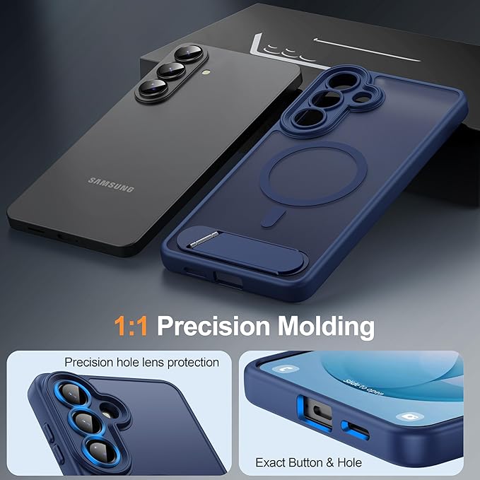 Magnetic for Samsung Galaxy S26+ Plus Case, [Compatible with MagSafe][Full Camera Protection][Built-in Invisible Kickstand] Translucent Matte Phone Case for S26 Plus 6.7" - Blue