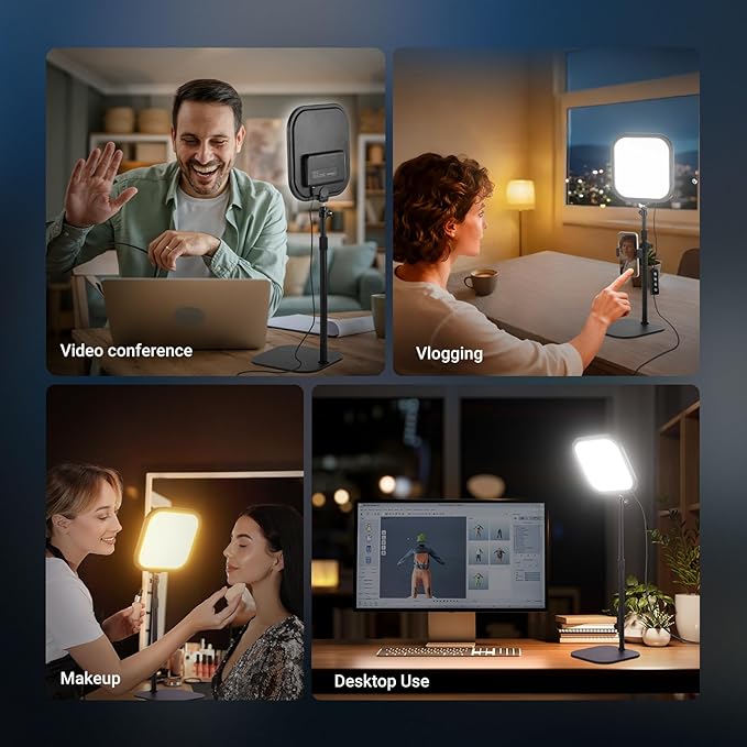 NEEWER Basics 10.8" Video Conference Lighting with Desk Stand & Phone Holder, 15W Bi Color Edge Lit Full Screen Light CRI95+ for Computer Laptop Webcam Zoom Calls Streaming