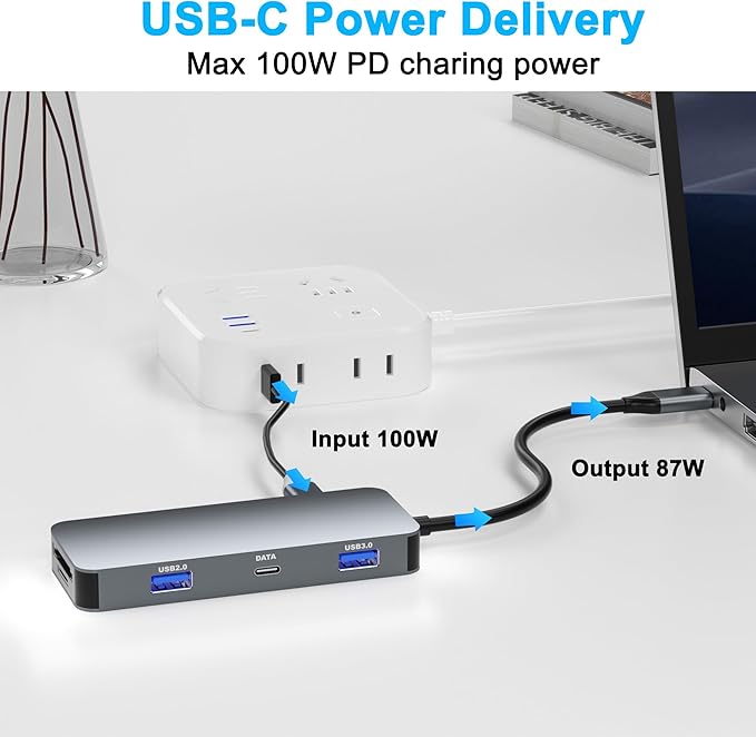 Docking Station Dual Monitor for Dell/HP/Lenovo/Mac Laptop, USB C Laptop Docking Station Dual Monitor, Dual HDMI Adapter for 2 Monitors, 8 in 1 USB C Hub Multiport Adapter with HDMI/USB/PD/SD/TF
