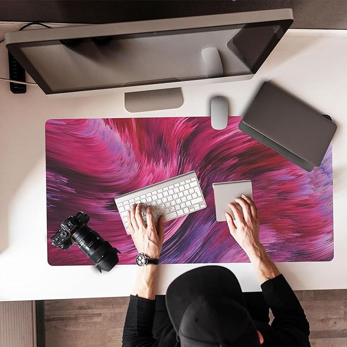 Extra Large Gaming Mouse Pad 31.5"x15.7"｜Artistic Red-Themed XXL Keyboard Pad, Mouse Mat, Desk Pad, Non-Slip Rubber Base & Stitched Edges - Extended Mousepad for PC/Laptop/Office/Home Decor