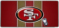 Large Gaming Mouse Pad,Stitched Edges Extended Mousepad with Non-Slip Rubber Base for Laptop Computer Desktop Keyboard,Football Fans Red Design Mat