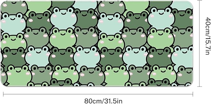 Arttown Green Cute Animal Mouse Pad Large Gaming Mat Kawaii Funny Frog Non-Slip Desk Pad Keyboard and Mouse Desk Mat for Gamer, Office & Home, 31.5 x 15.7 in