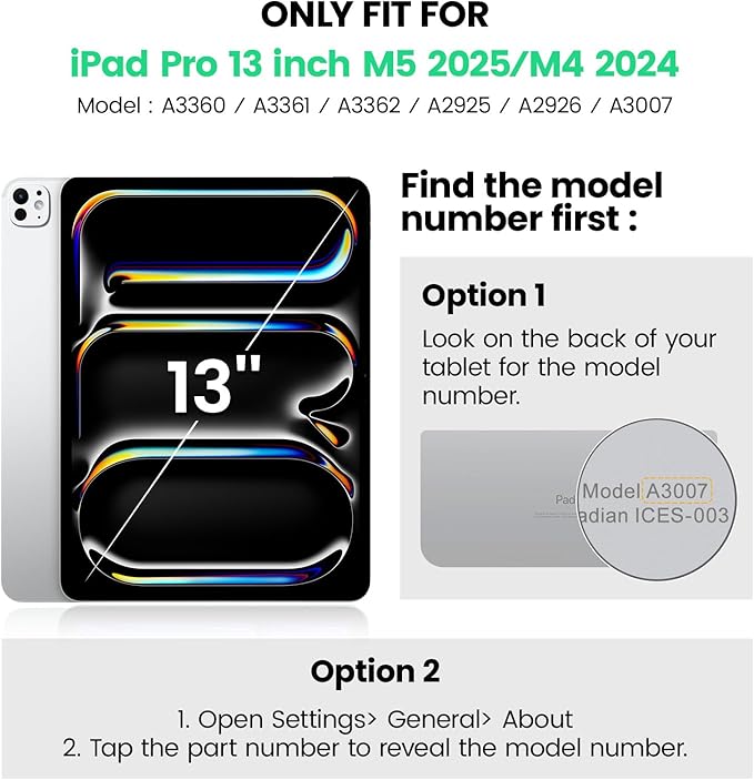 SEYMAC Case for iPad Pro 13 Inch M5 2025 / M4 2024, Heavy Duty Shockproof Protective Case with Screen Protector, 360° Rotating Stand, Hand/Shoulder Strap and Pen Holder, Blue