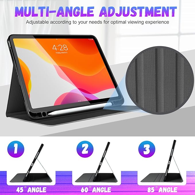 Uppuppy for iPad Air 13 Inch M2/M3, Pro 12.9 Case - Cute Women Girls Girly Aesthetic Butterfly Pencil Holder Folio Cover for Apple 12.9 inch for iPad Pro Case 6th/5th/4th/3rd Generation Air 13