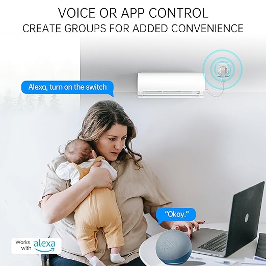 Matter Smart Plug, Smart Plugs Work with Alexa 10A Smart Outlet, 100% Privacy Smart Home, Support Google Home, APP Voice Control, SmartThings, 2.4G Wi-Fi Only