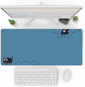 Pixio Mouse Pads - 36 x 16 inch XXL Deep Blue Cats Multifunctional Large Desk Mats for Gaming, Office, Desktop Anti-Slip Waterproof Washable Computer Mouse Mat