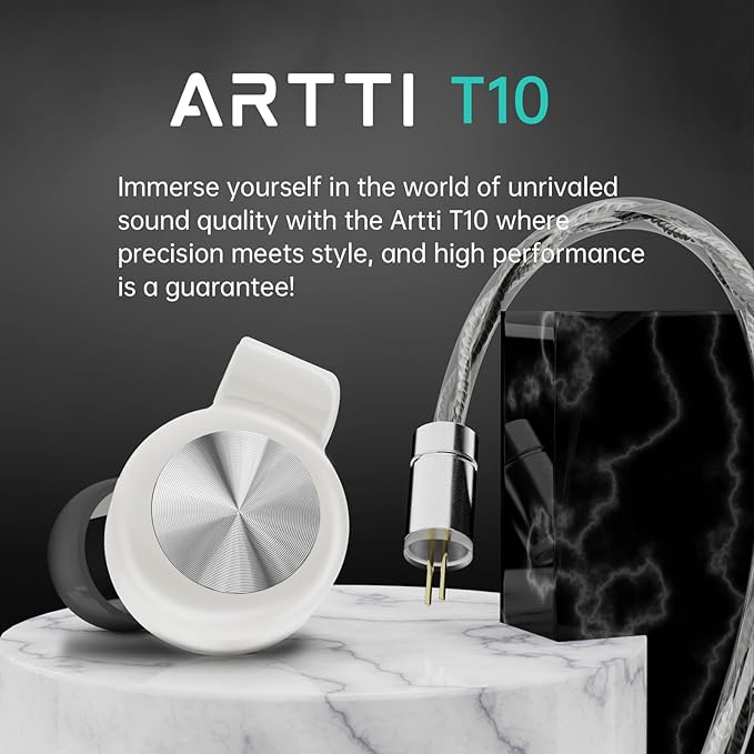 ARTTI T10 in Ear Earphone, 14.2mm Dual Magnetic Circuit Planar Driver HiFi IEM Earbuds, Wired in Ear Monitor, Gaming Earphone for Musician Singer Audiophile