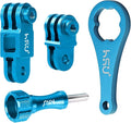 HSU Aluminum Alloy Metal Adjust Arm Straight Joints Mount, Same Direction Straight Joints Mount for Go Pro Hero 13/12/11/10/9/8/7/6/5 Black, DJI Osmo Action Action Camera and More (Blue)