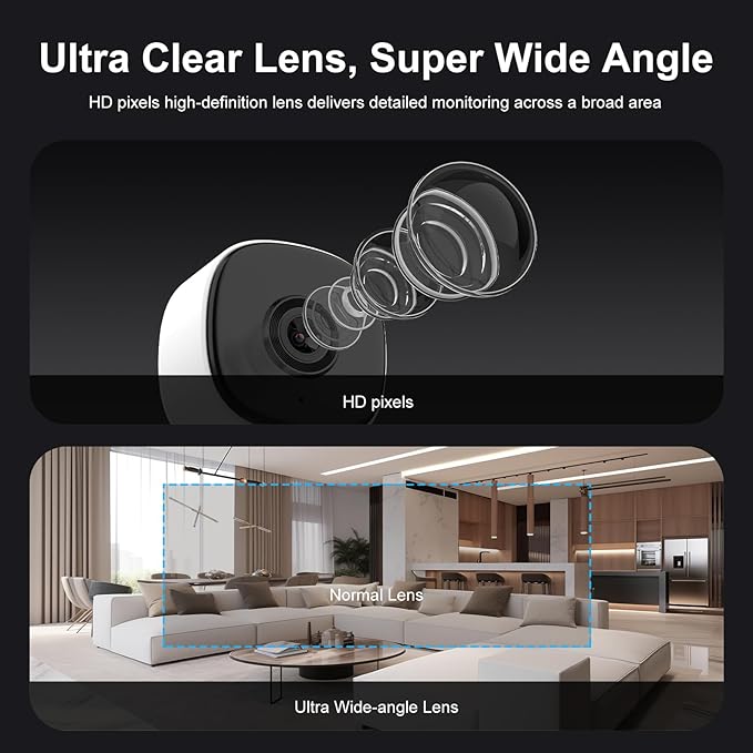 EVERSECU 2K Magnetic Security Camera for Home, Night Vision, Compact Pet Camera with Phone App, Motion Detection, 2-Way Audio, 2.4ghz WiFi Baby Monitor, Compatible with Alexa, Supports RTSP&ONVIF