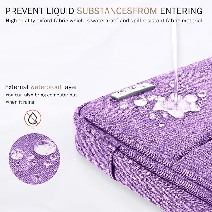 Voova 15.6 16 Inch Laptop Sleeve Case Compatible with MacBook Pro 16 M1/M2/M3/M4 Max 2019-2025, 15.6-16” Hp Lenovo Acer Asus, Waterproof Slim Computer Bag Cover with Handle, Lavender