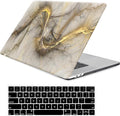 Funut for MacBook Air 13 inch Case 2022 2021 2020 2019 2018 Release M1 A2337/A2179/A1932, MacBook Air 2020 Case, Plastic Hard Shell Cover & Keyboard Cover for Mac Air 13.3 inch, Golden Marble