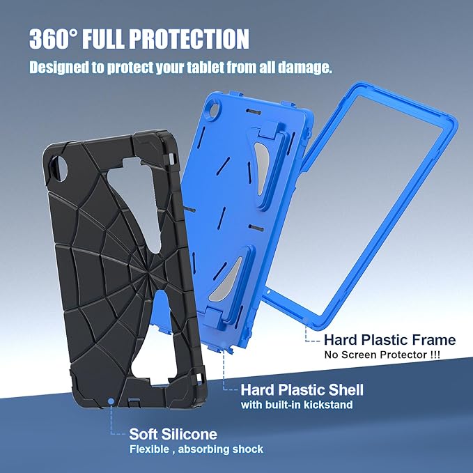 AKABEILA Compatible with Samsung Galaxy Tab A9 Plus 11 inch (SM-X216B)(2023) Tablet Case，Lightweight Shockproof Rugged Protective Cover with Kickstand for Kids Children Boys Babies Black Blue