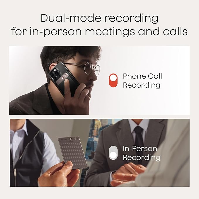 Plaud Note AI Voice Recorder, Note Taker w/Case, App Control, Transcribe & Summarize with AI, Support 112 Languages, for Meetings, Calls, Lectures, Professionals, Teams, Starlight, Non-Pro Version