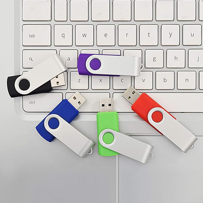 USB 3.0 Flash Drive KOOTION 10 Pack 32GB Thumb Drive 3.0 USB Stick Keychain Memory Stick Swivel Jump Drives, Mixcolors