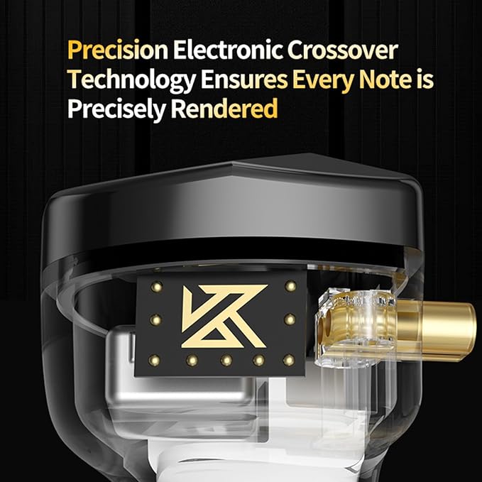 Linsoul x KZ AS10 PRO 5BA Wired Earbuds, HiFi in-Ear Earphones with Mirror Polygon Faceplate, 2 Pin Detachable Cable for Audiophile (with Mic)