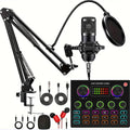 sktome Podcast Equipment Bundle, V8max Voice Changer with Podcast Microphone Bundle - Studio Condenser Microphone Perfect for Podcasting, Recording, Singing, Streaming and Gaming