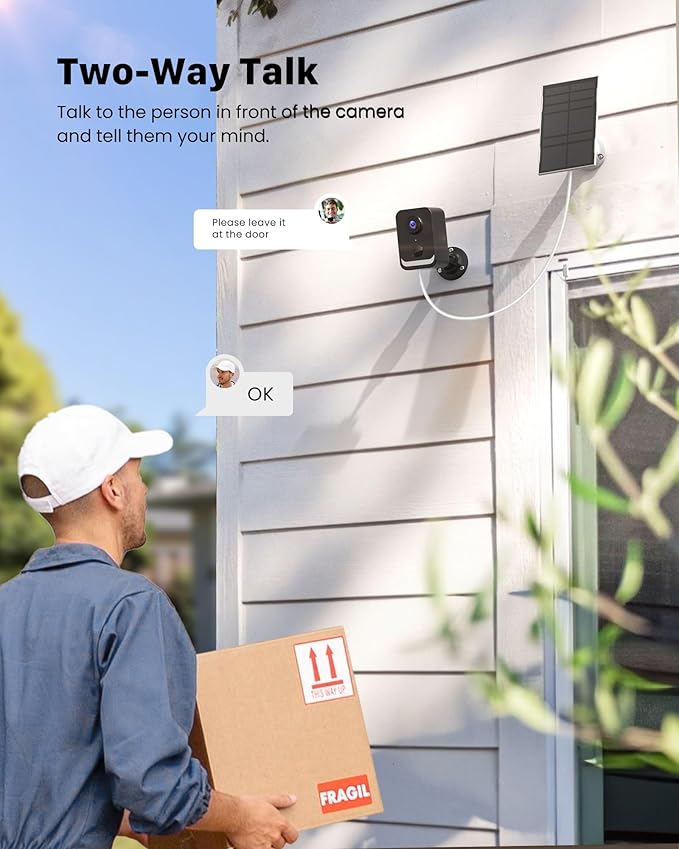 PEEIPM Security Cameras Wireless Outdoor: Solar Power Cameras for Home Security WiFi Battery Seguridad Camara System Kit Surveillance Monitor with Motion Sensor Flood Light Alarm & Color Night Vision