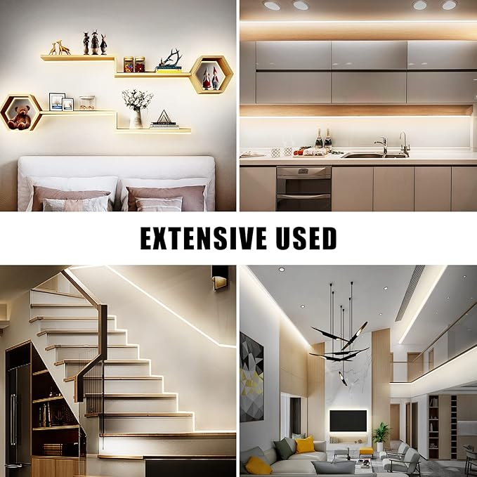 Tatazone 32.8ft 4000K White COB Led Strip Lights with Remote, Dimmable CRI93+ Bright Neutral White COB Light Strip, Indoor COB Led Lights for Kitchen, Room, Cabinet