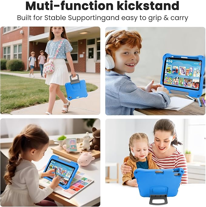 Kids Case for New iPad 11th Gen (A16) 11-inch 2025 & 10th Generation 10.9" 2022 & Air 11" 2025/2024 & Air 5th/4th Gen & Pro 11,Durable Shockproof Cover with Pencil Holder Handle Stand.Blue